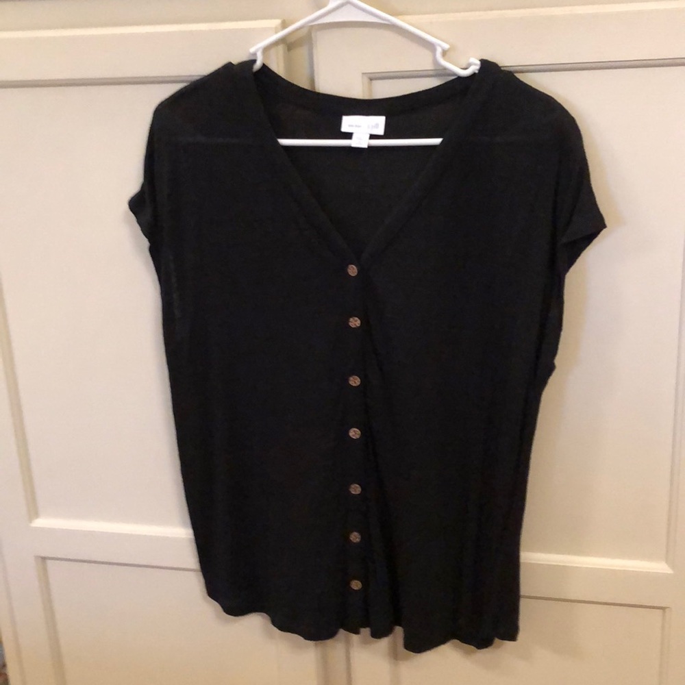 J.Jill Linen Cap Sleeve Button Front Vest Size MP